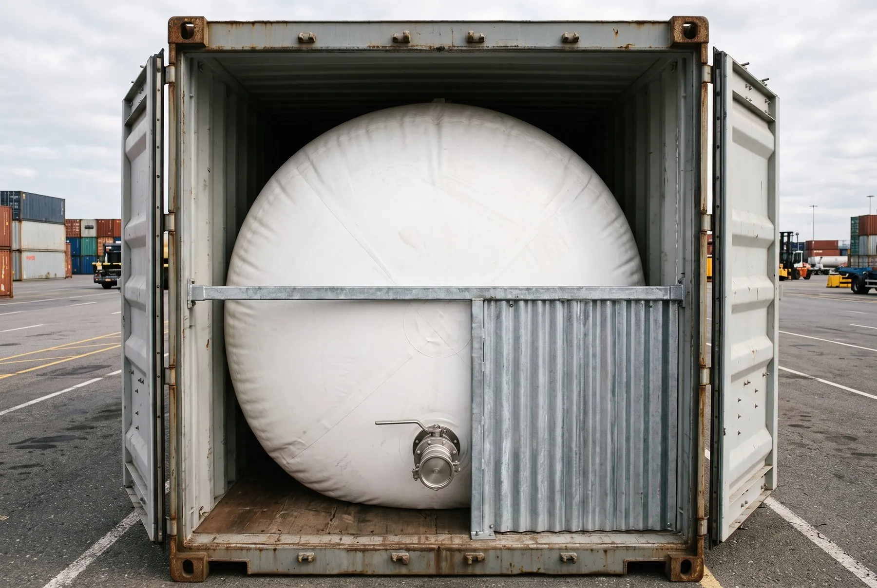Flexitank für Flüssigtransport im Container